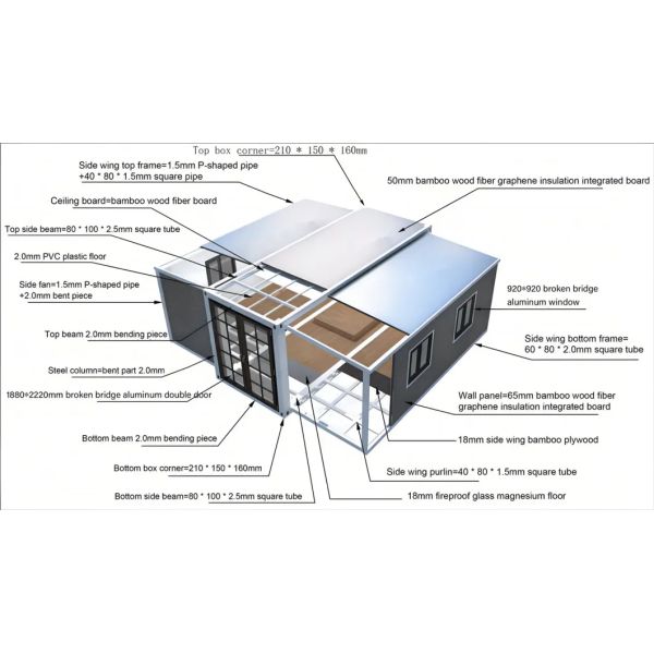 Australian Design High Durability Cost-effective Prefab Container House for Home and Office