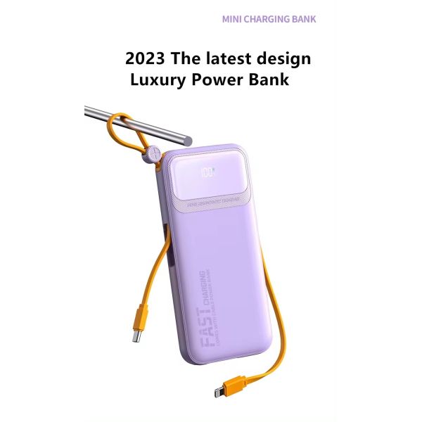 Ultra-thin And Compact Self-contained Power Bank 10000mah Super Fast Charger Large Capacity Portable