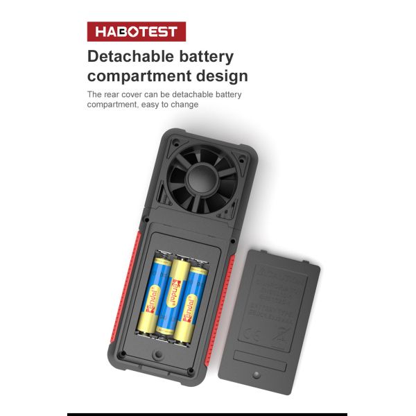 Data Hold Function HT605 Portable Digital Anemometer with Air Velocity Range 0.7-30m/s and Temperature Humidity Meter