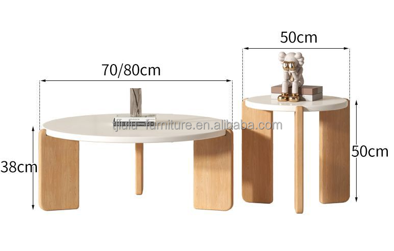OEM Service Accepted Customize Modern Solid Wood Table Round Sets End Coffee Table Living Room Furniture Wooden Side Table