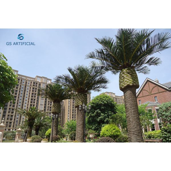 Weatherproof Silk Palm Trees Corrosion Resistant GSPT008 No Fertilization
