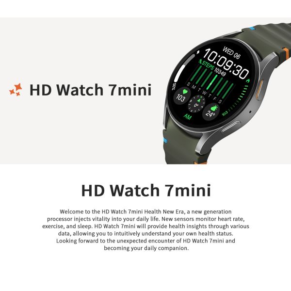 Waterproof BT call For Gift HD watch 7 mini Man Women AMOLED 1.5 inch HD Screen Heart Rate Smartwatch