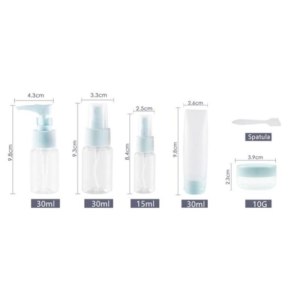 Small Refillable Empty Bottle Travel Kit , 9 Pcs Leak Proof Travel Bottles