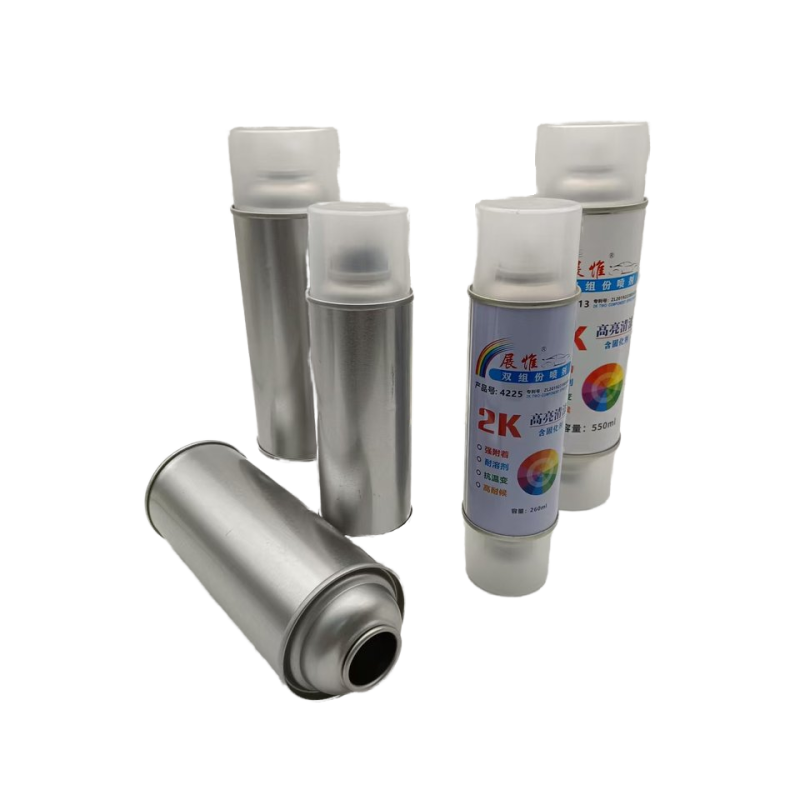 2K Double Component Aerosol Empty Tin Can Custom Spray Packaging Tinplate Cans with Pump for Car Painting