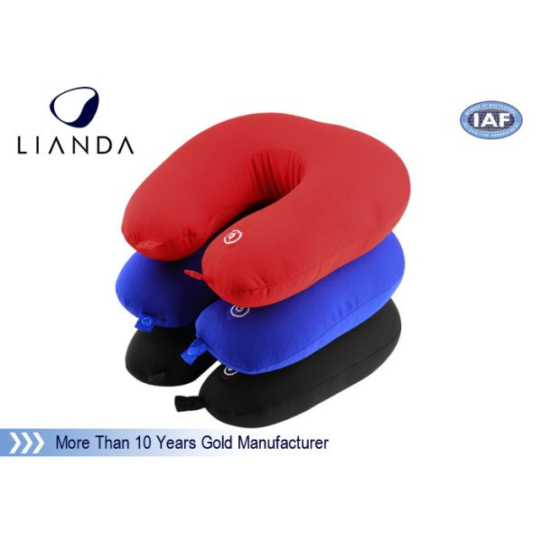U Shaped Memory Foam Pillows / Headrest MicroBeads Pillow For Travel , REACH ROHS Standard