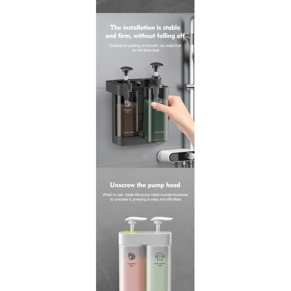 Customizable Tamper Proof Double to Triple Wall Mounted Soap Dispenser with ABS Material for Liquid Soap