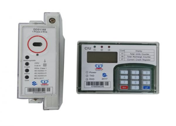 Quality Single Phase Split Prepaid Electricity Meter , Din Rail Power Meter With CIU for sale