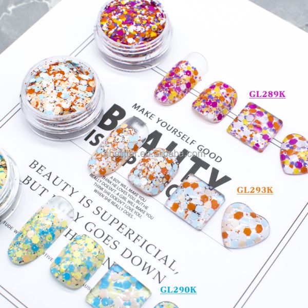 OEM Shiny Chunky Polyester Christmas Glitter Mix Powder Solvent Resistance Midsummer Bells