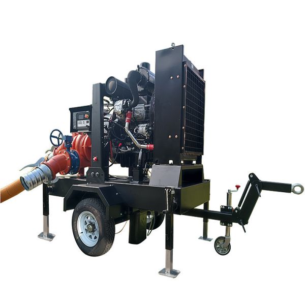 Mobile Water Pump Easy To Move Dry Priming Pump 6 Inches Diesel Water Pumps For Irrigation