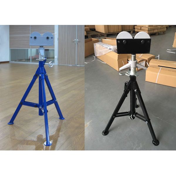 Portable Tripod Pipe Stand with Foldable and Adjustable Roller Head