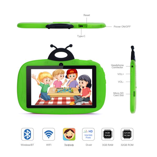 C Idea Children Learning Tablet With Dual Camera 7 Inch Android Tablet PC CM76