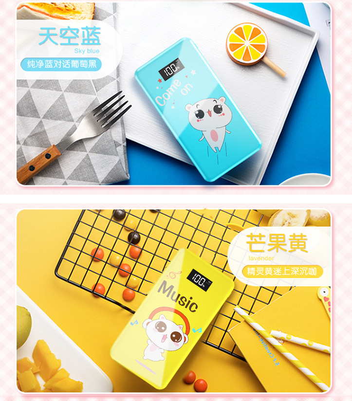 Smart Cute Fantacy Temper Glass Wireless Charging Power Bank With LED Display