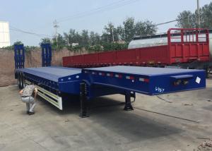 China Low Bed Semi Truck Trailer 3 Axles 80T Loading Construction Machine / Heavy Equipment on sale
