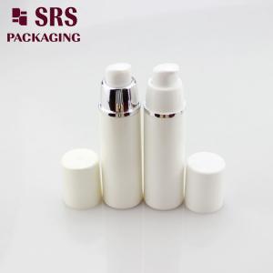 A024 white bottle and white cap with silver line PP airless bottle for serum lotion