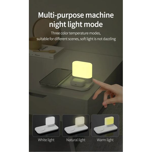 Wireless Charger For Mobile Phone Technology Quick Charging 10W Output Power Integrated Lamp