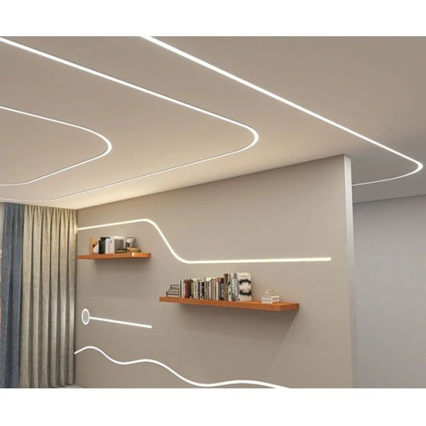 LED Strip Aluminium Profile Surface Mounted Super Slim U Channel Flexible Curve Bendable Alu Extrusion Free Samples