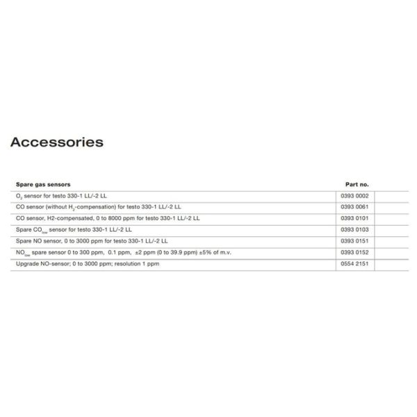 Testo 330-2 LL - Pro Flue Gas Analysis Kit 330-1 LL 0632 3306 Testo 320 / 340