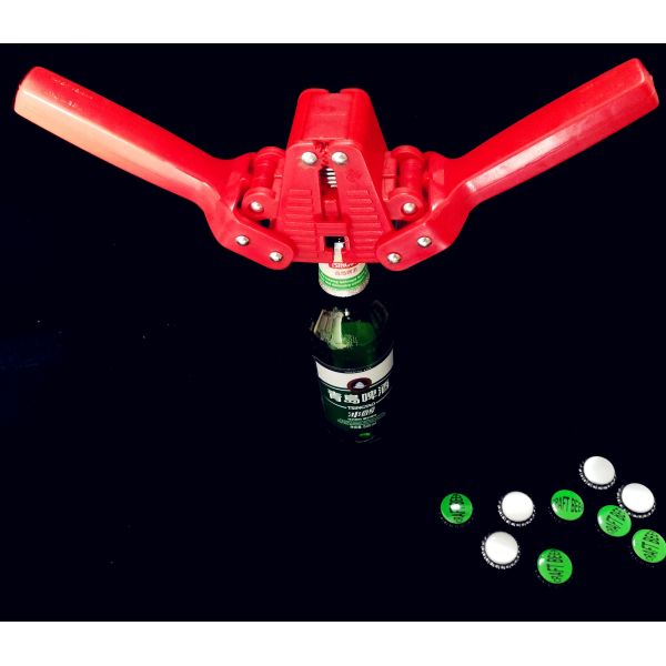 Red Crown Manual Bottle Capper 15 * 7 * 18cm For Home Beer Wine Brewing