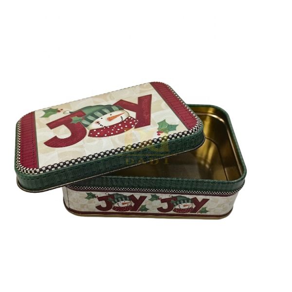 DADI Vintage Santa Biscuit Tin Box OEM/ODM Rectangular Tin Box For Cookies Packaging