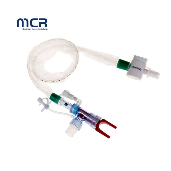 ISO13485 600mm PVC Medical Device Closed Suction Catheter Closed Suction System 16FR