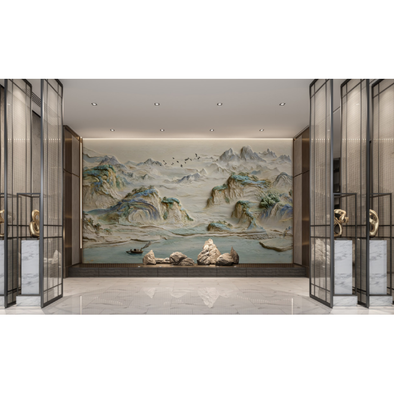 3D Relief PVC Wall Panel Waterproof Lifelike Patterns Retail Display