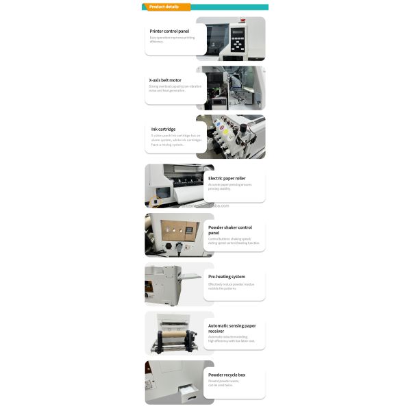 Tshirt Mini 13'' Single Head Xp600 A3 DTF Printer 33cm Roll Roll Heat Transfer Machine