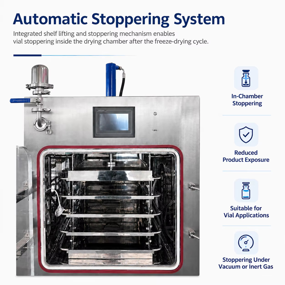 Automatic Stoppering Freeze Dryer Pilot Lyophilizer with Precision Temperature Control