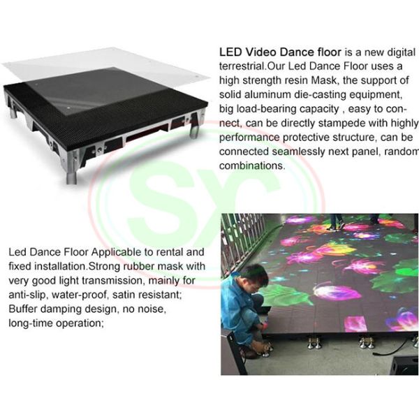 500x1000mm LED Dance Floor Screen 4.81mm Pixel 160° Viewing Angle