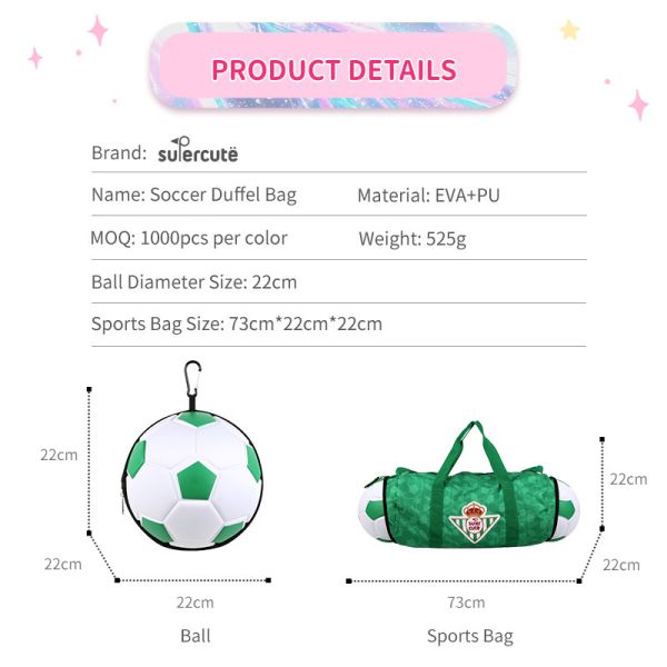Custom Gym Bag Designed For Soccer Storage Lightweight EVA PU Material For Sports