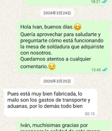Customer review from Spanish client