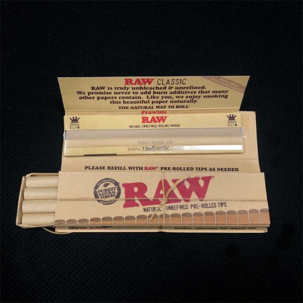 Customized Smoking Rolling Paper Natural Gum Unflavored With Tips