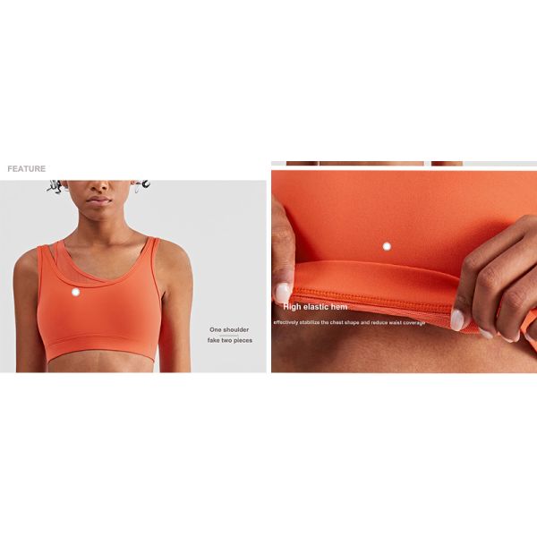 Mesh Stitching Strappy Back Sports Bra Girls Elastic Bottom Padded Crop Top
