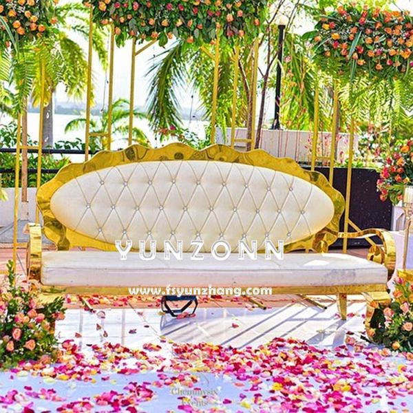 Luxury European Design Classical Sofa Stainless Steel Frame for Hotel Wedding Banquet Living Room Furniture or Event