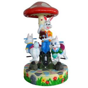 Buy cheap 3 seats small rabbit carousel with cute cartoon design for kids indoor playground product