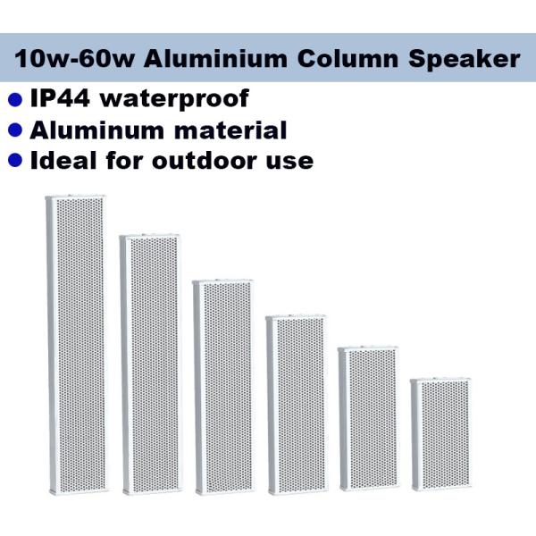 60W Outdoor Column Speaker IP44 Upright Speaker Aluminium Shell