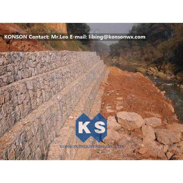Woven Wire Gabion Mesh Fence Galvanized Protecting Gabion Fence Net