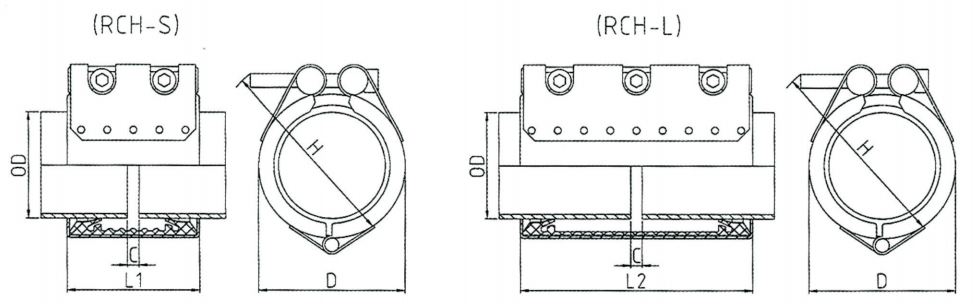 Steam Hot Water Pipe Repair Clamp With Neoprene Seal Ring Stainless Steel 3 Inch 4 Inch 6 Inch