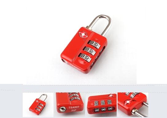 3 Combination TSA Combination Padlock Small Size Easy Operate Color Customized