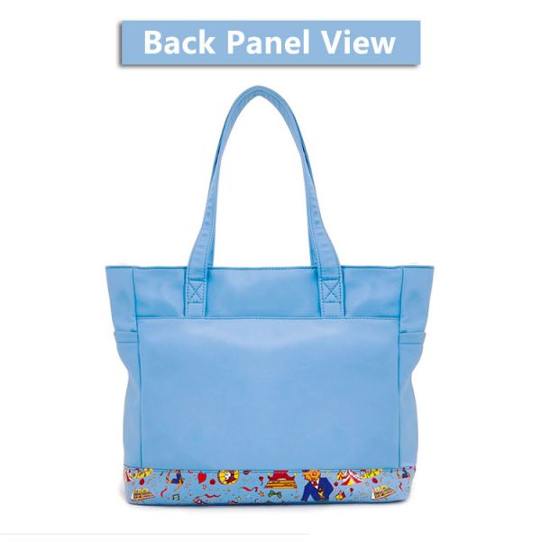 Blue Female Crossbody Tote Handbag With Adjustable Shoulder Strap