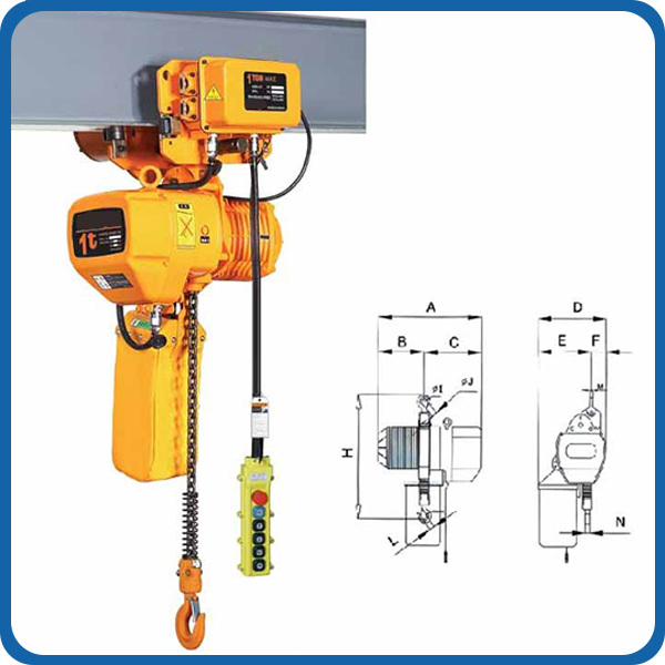 High quality easy installation model electric chain hoist,Special design for limit space With Motorized Trolley