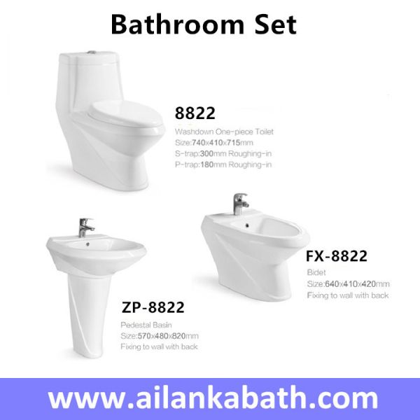 Middle East Bathroom Sanitary Ware Ceramic S-trap250 Roughing-in Washdown One-piece Toilet