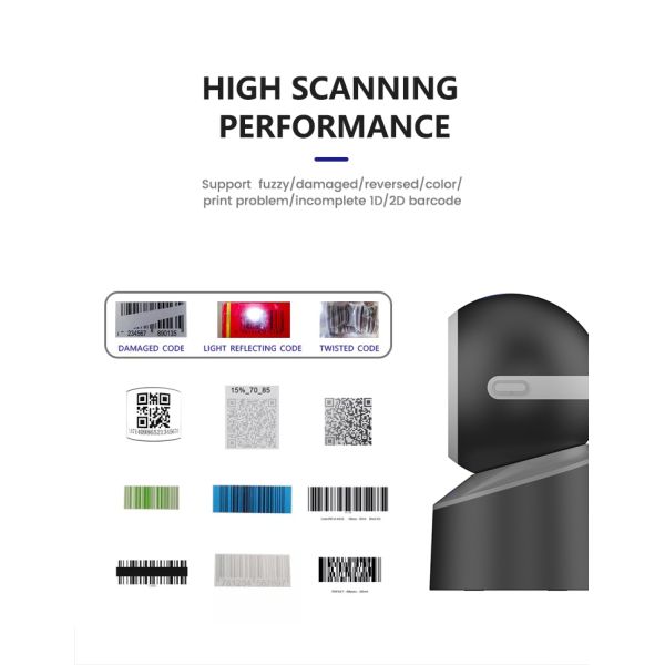 Circular Desktop Barcode Scanner 1d Qr 2d Barcode Full Code Support Cheap Sales With Free Oem Service