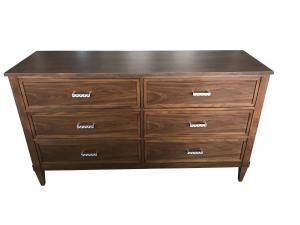 China Walnut wood veneer MDF wooden 6-drawer dresser.console cabinet,hotel bedroom furniture,hospitality casegoods on sale