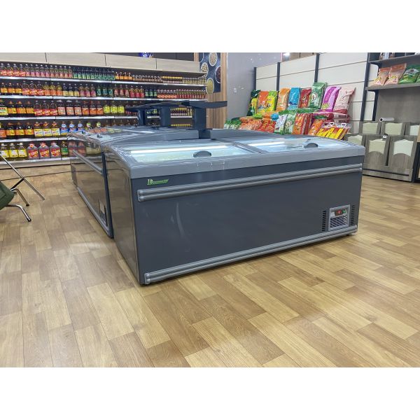 Supermarket Commercial Horizontal Frozen Food Storage Display Island Freezer Fridge