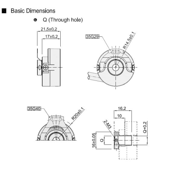 Taper hole Hollow Shaft Encoder KN35 with Line Driver Output