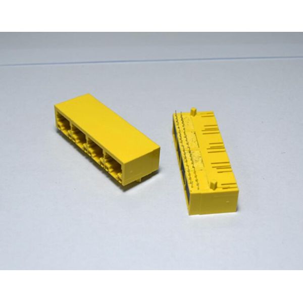 10/100 Base Female 1 X 4 Port RJ45 Ethernet Connector Tab Down