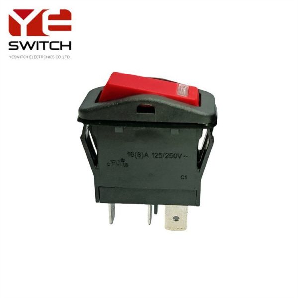 Red Rocker Waterproof Light Switch 1500VAC Automotive Momentary Push Button Switch