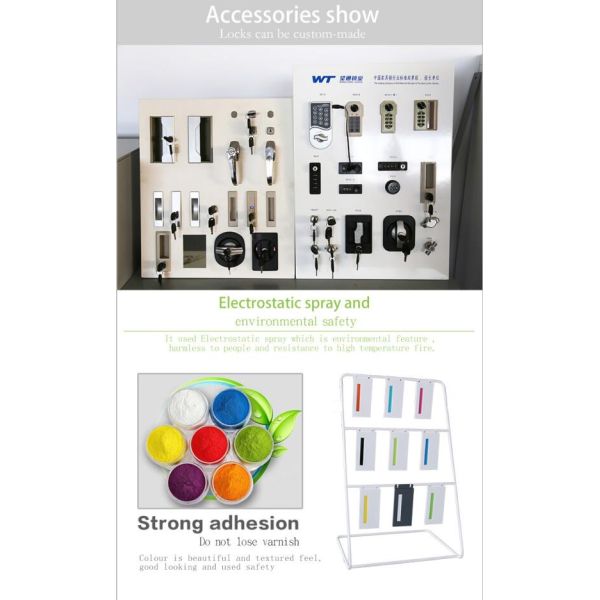 Four Doors Horizontal Steel Office Lockers With Green Handle