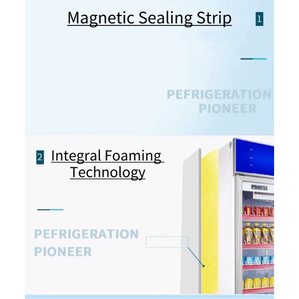 520W LED Commercial Supermarket Refrigerator 1200L With Three Glass Door