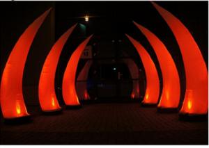 China Beautiful Bridge Led Inflatable Lighting For Evening Party Red Tusk Type on sale